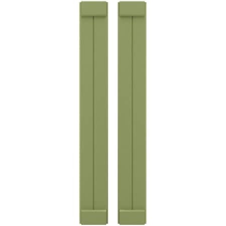 Americraft 2-Board Exterior Wood Joined Board-n-Batten Shutters W/ End Batten, ARW103BB207X69MGH